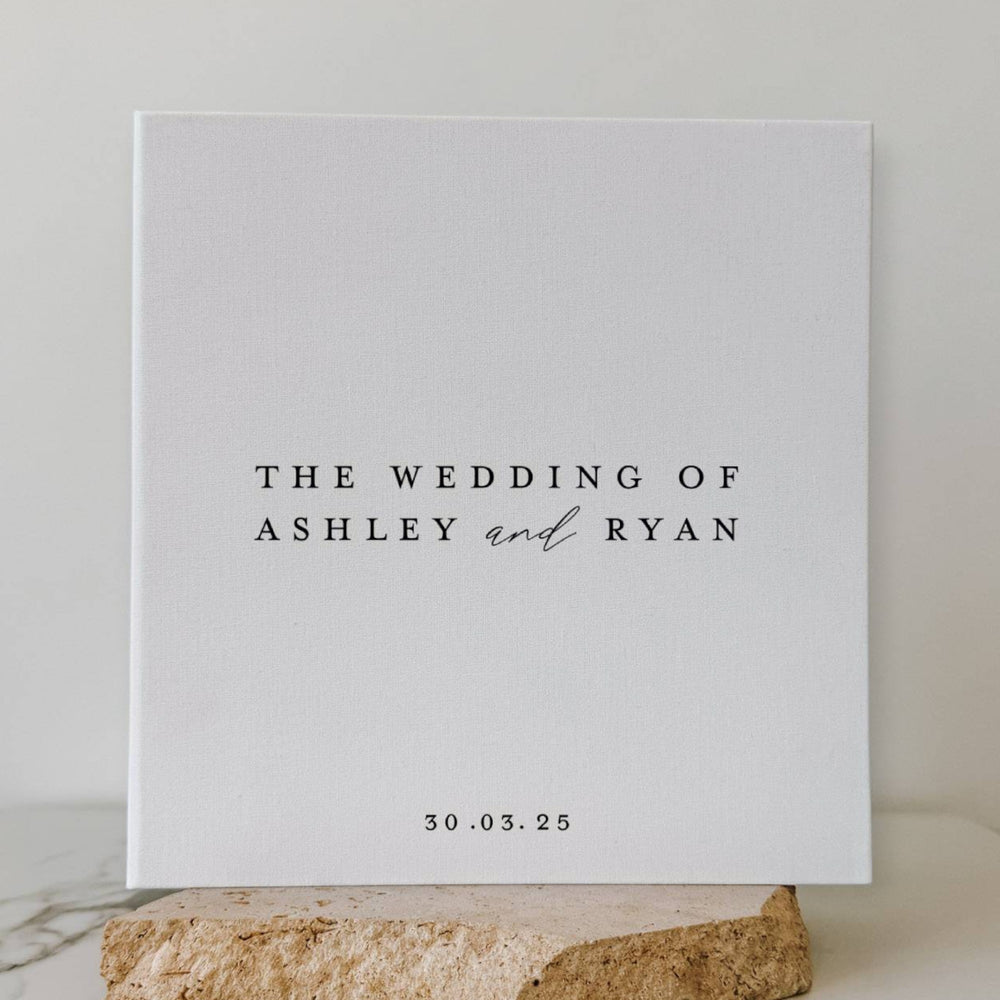 Wedding Photo Album Personalised Self-Adhesive White Linen