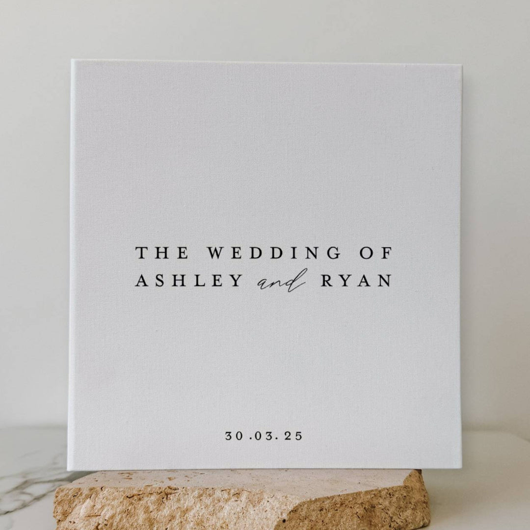 Wedding Photo Album Personalised Self-Adhesive White Linen