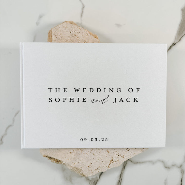 Wedding Reception Guest Book White Linen