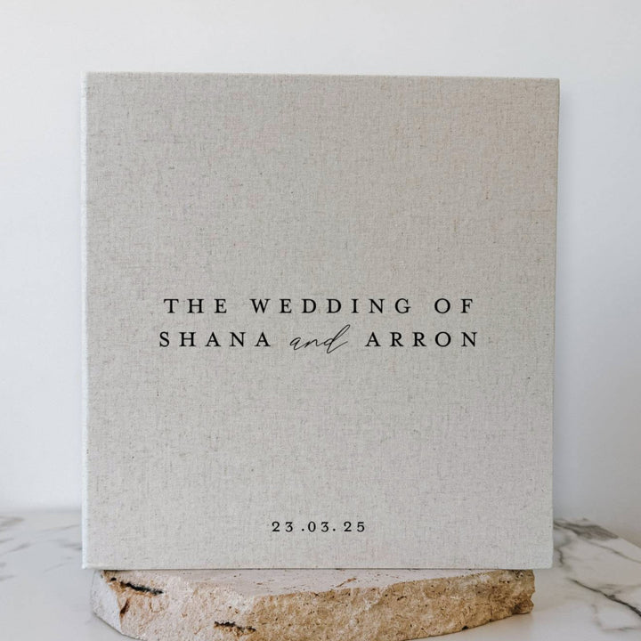 Wedding Photo Album Personalised Self-Adhesive Sand Linen