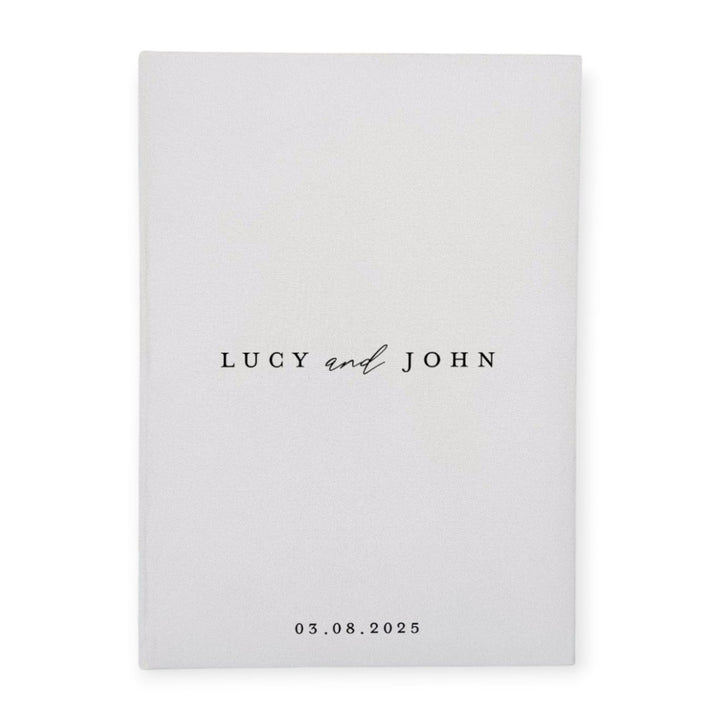 Wedding Guest Book Bound in White Linen