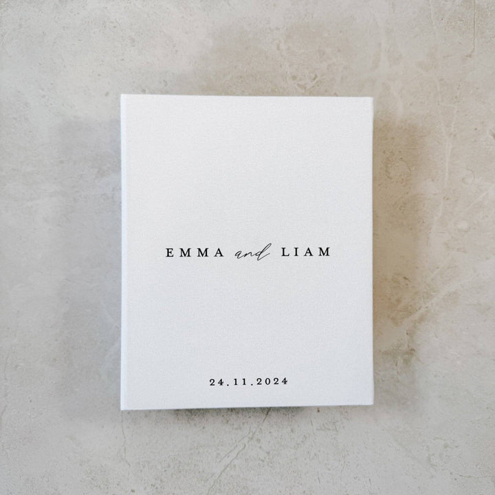 Timeless Wedding Photo Album Linen Design Black