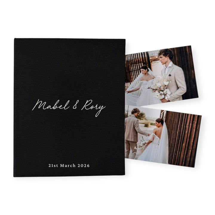 Wedding Photo Album Personalised Linen Finish Almond