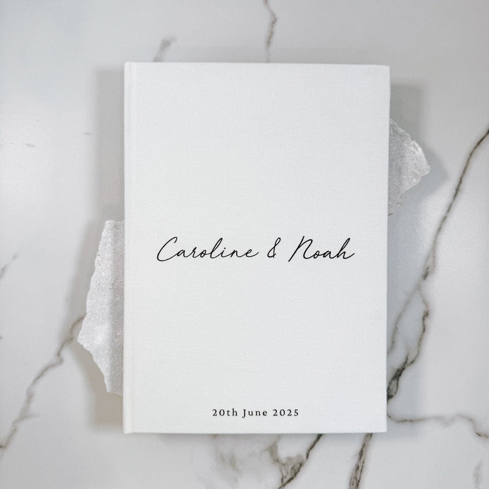 Keepsake Wedding Guest Book Ivory Colour Linen