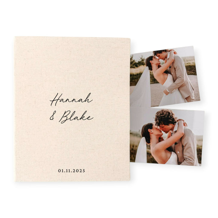 Wedding Photo Album Keepsake Linen Cover Black