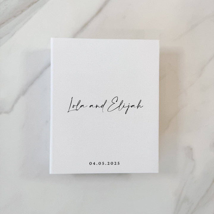 Timeless Wedding Photo Album Elegant Linen Cover White