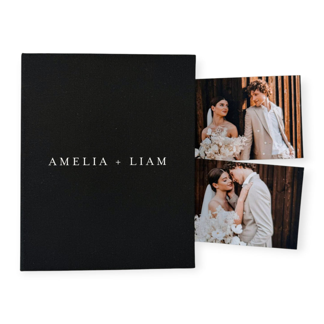 Personalised Wedding Photo Album Ivory Linen Cover