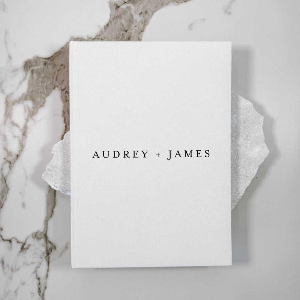 Ivory Wedding Guest Book With Custom Names