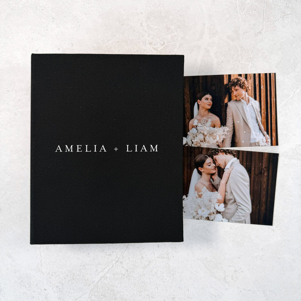 Personalised Wedding Photo Album Ivory Linen Cover