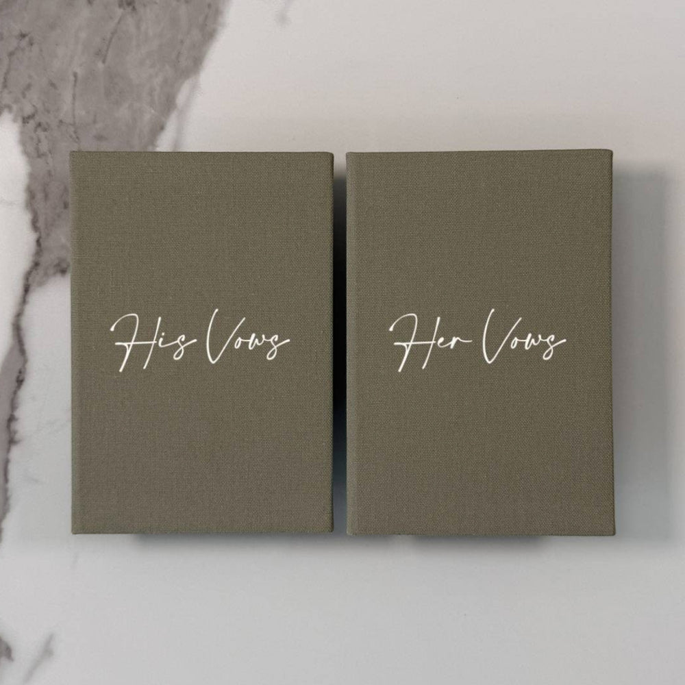 Moss green wedding vow books