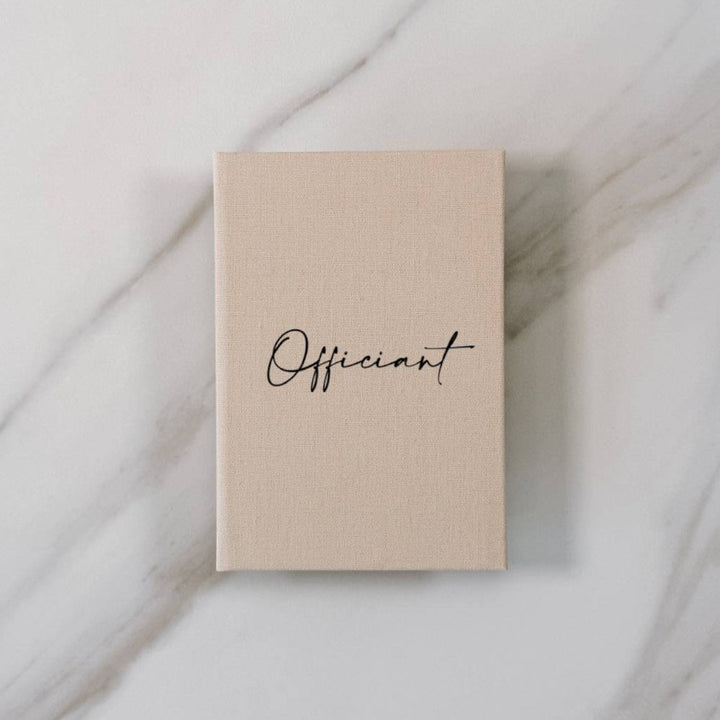 Custom Wedding Officiant Book – Linen Celebrant Book D20