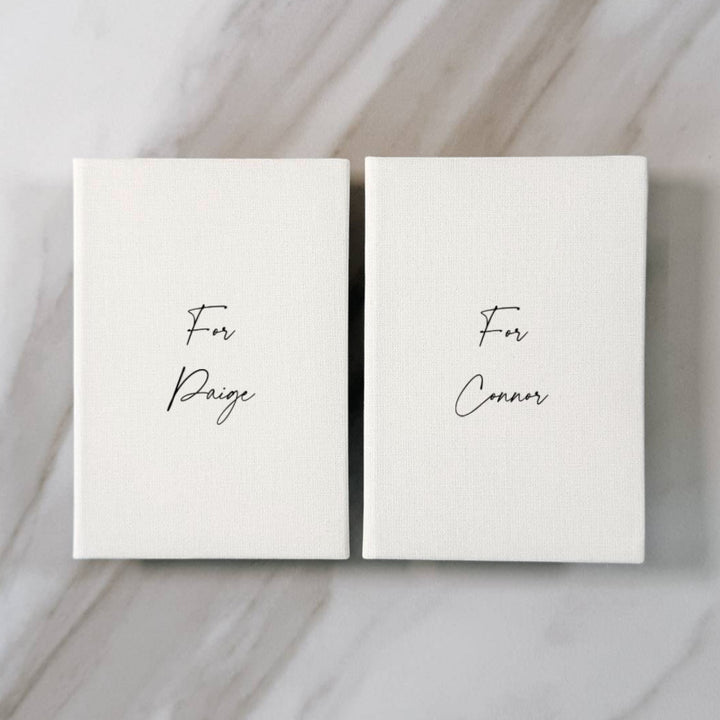 His and hers wedding vow books