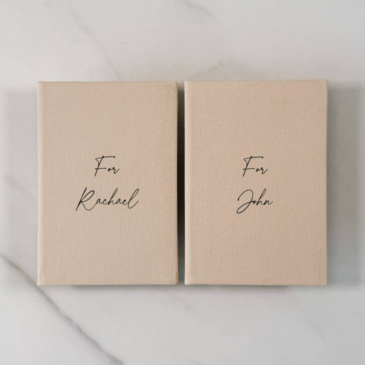His and hers wedding vow books