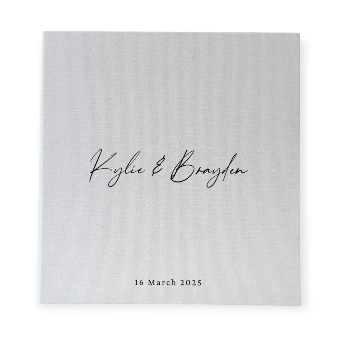 Classic Wedding Photo Album Self-Adhesive Linen Design Ivory