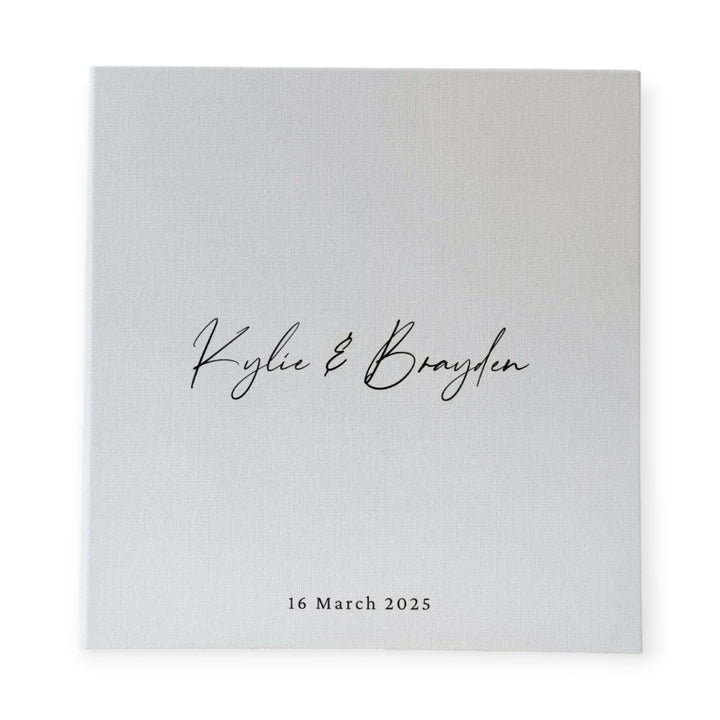 Classic Wedding Photo Album Self-Adhesive Linen Design Ivory