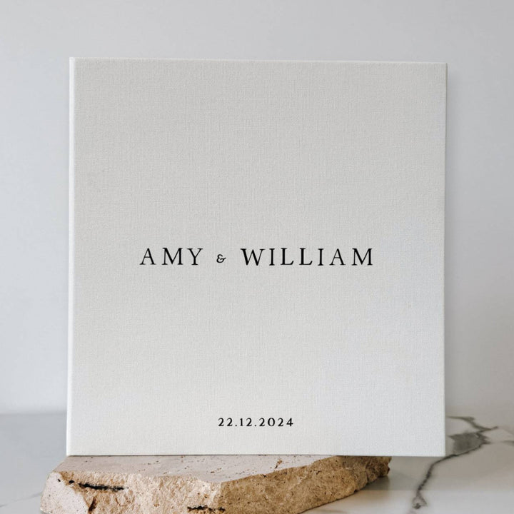 Wedding Photo Album Linen Cover Self-Adhesive White