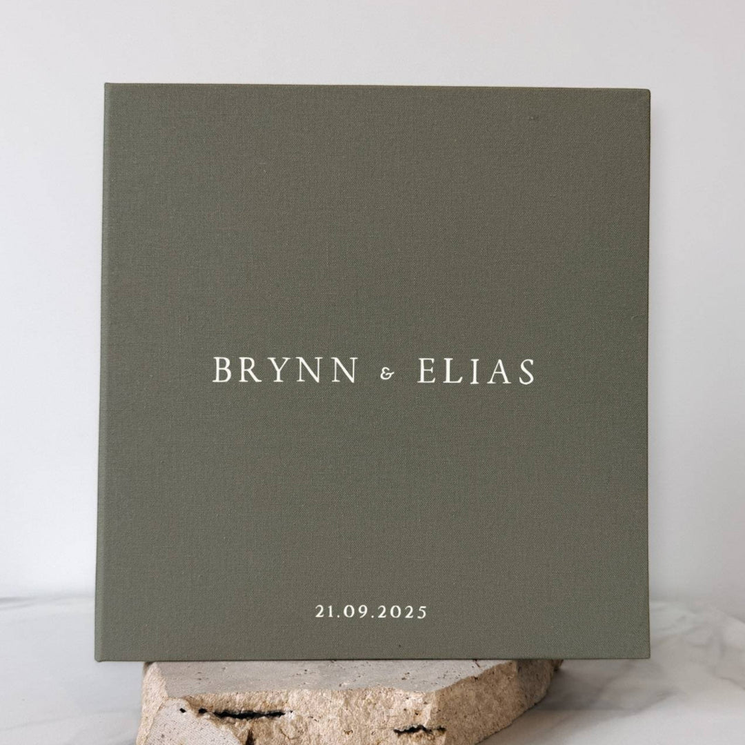 Wedding Photo Album Linen Cover Self-Adhesive Sage