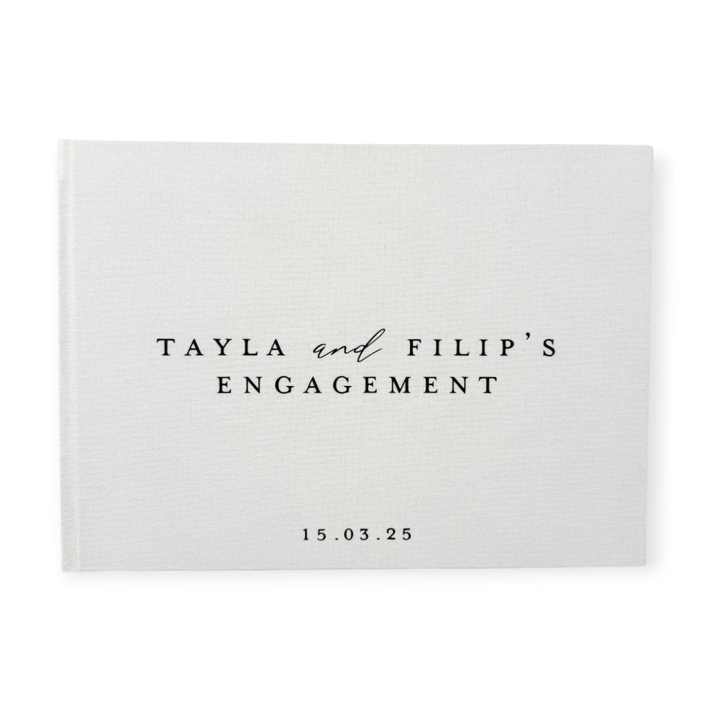 Engagement Guest Book Sage White Cover