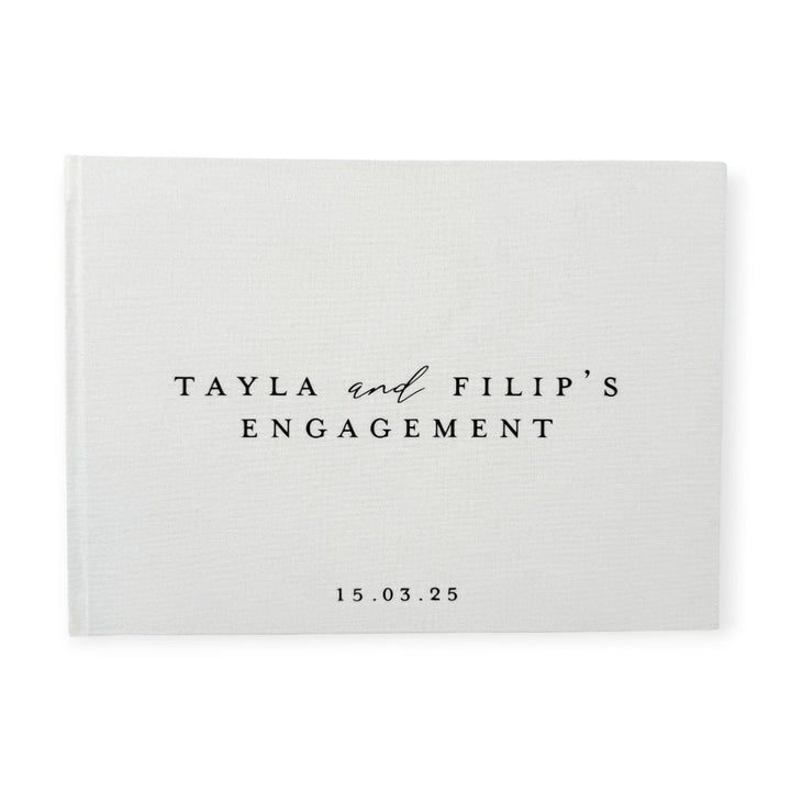 Engagement Guest Book Sage White Cover