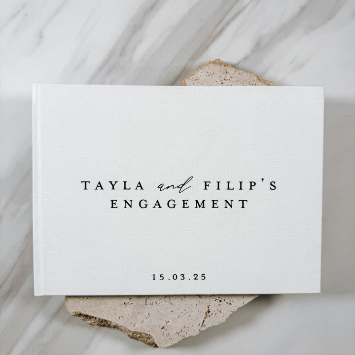 Engagement Guest Book Sage White Cover