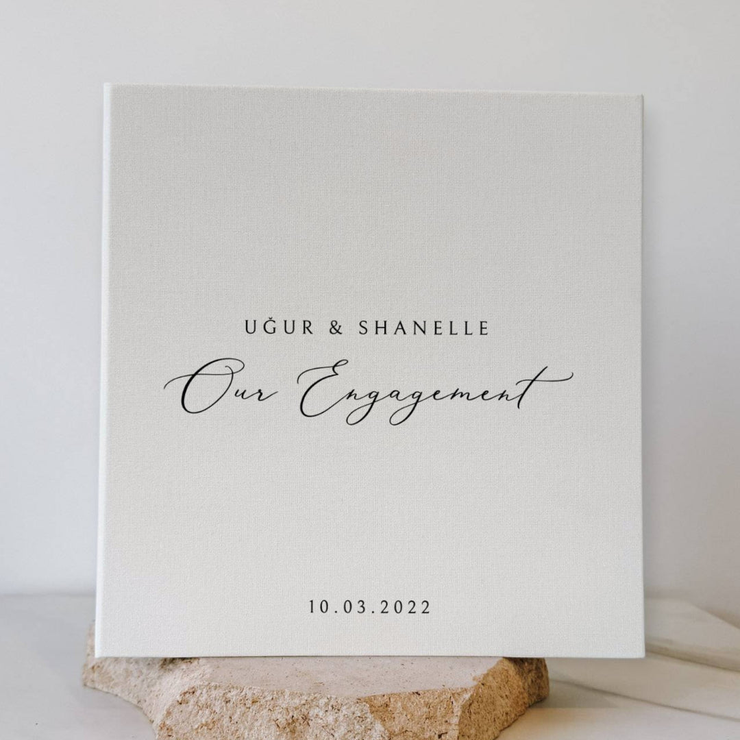Custom Engagement Photo Album - Linen Self AdhesiveD32