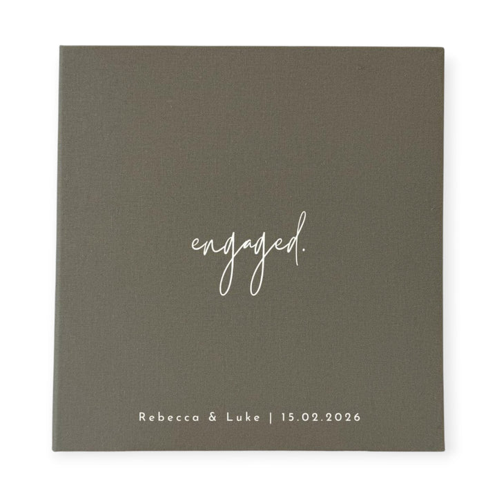 Engaged Photo Album Keepsake Self-Adhesive Sand Linen