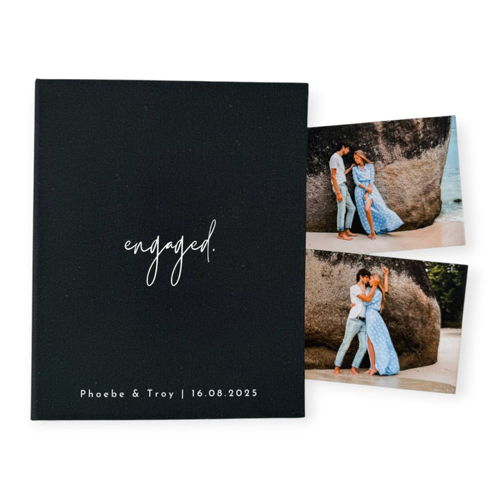 Engaged Photo Album Keepsake Linen Finish Almond