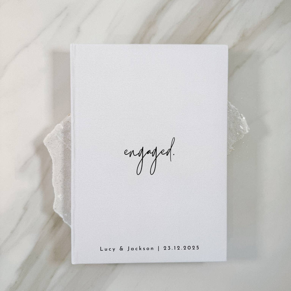 Personalised Guest Book White Engagement Design