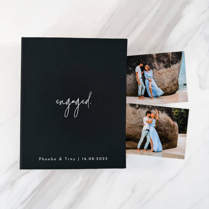 Engaged Photo Album Keepsake Linen Finish Almond