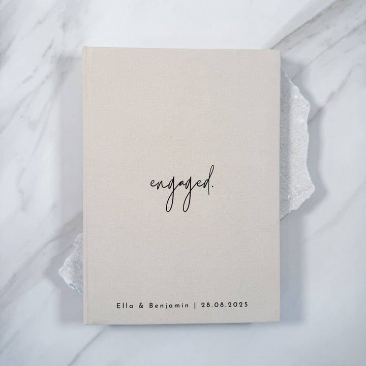 Personalised Guest Book Almond Engagement Design