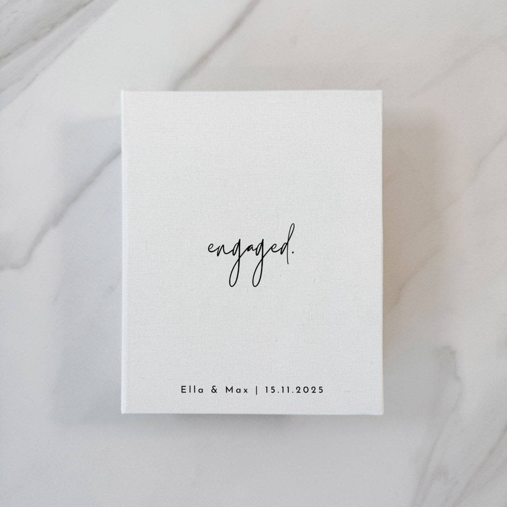 Engaged Photo Album Keepsake Linen Finish Ivory