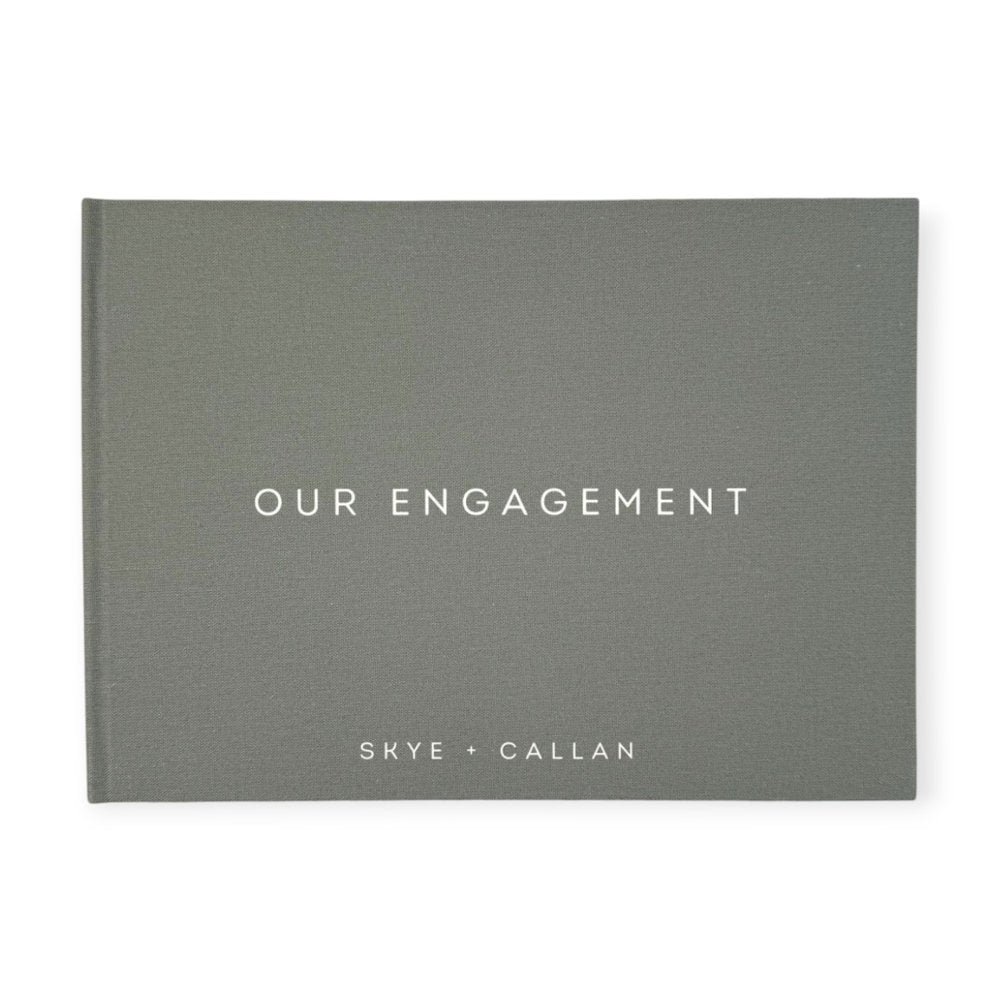 Guest Book for Engagement Guests Sage Linen