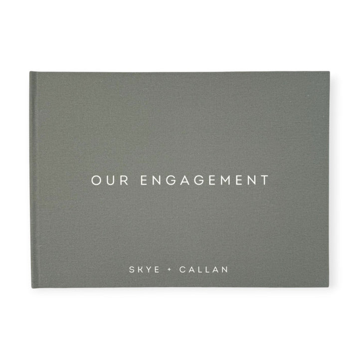 Guest Book for Engagement Guests Sage Linen