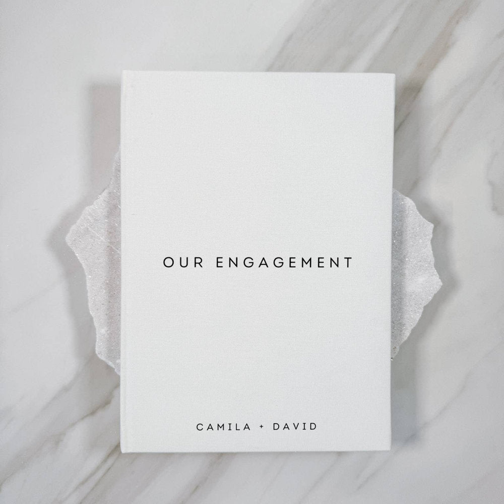 Engagement Guest Book A4 Size Linen Ivory Colour