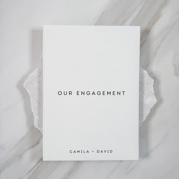 Engagement Guest Book A4 Size Linen Ivory Colour