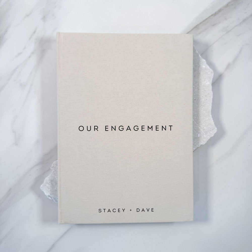 Engagement Guest Book A4 Size Linen Almond Colour