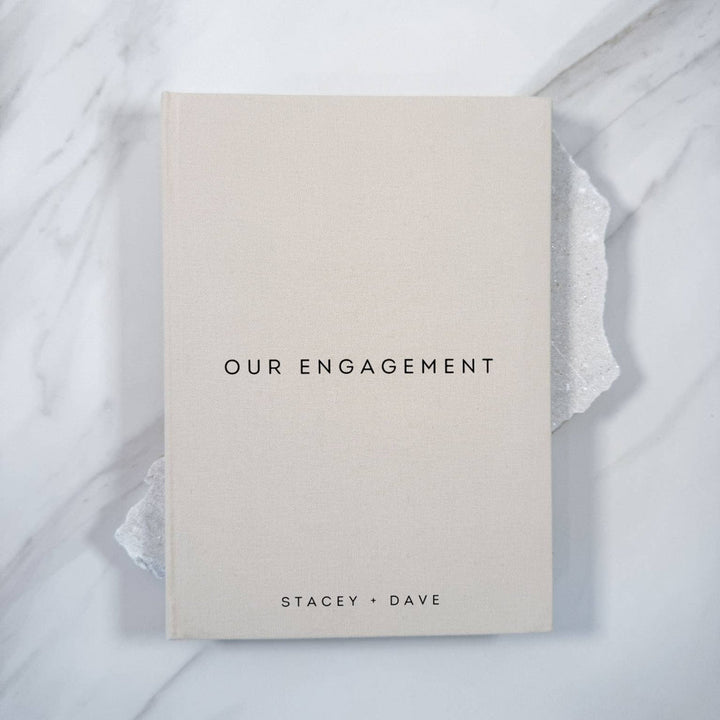 Engagement Guest Book A4 Size Linen Almond Colour