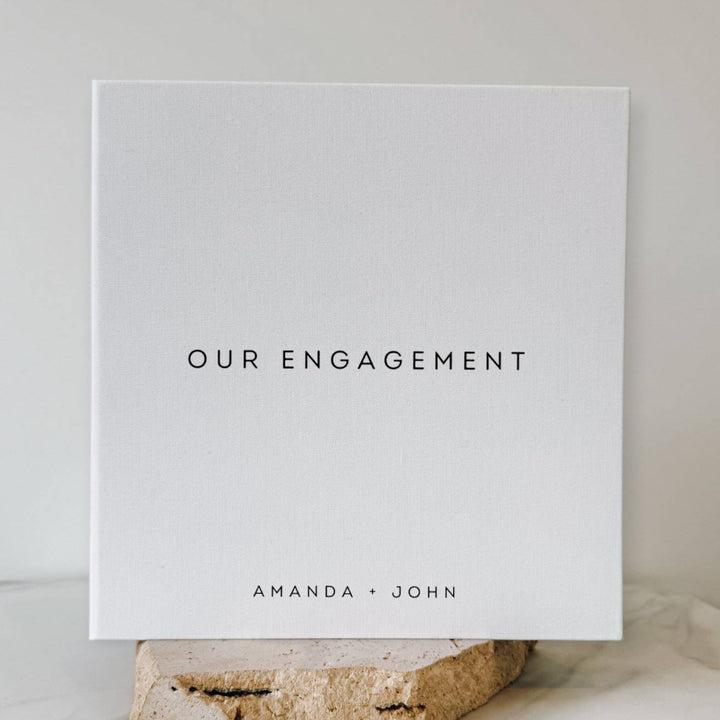 Classic Engagement Photo Album Self-Adhesive Binding Almond Linen