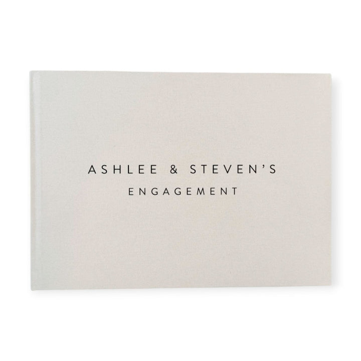Engagement Memory Book Linen Light Grey Cover