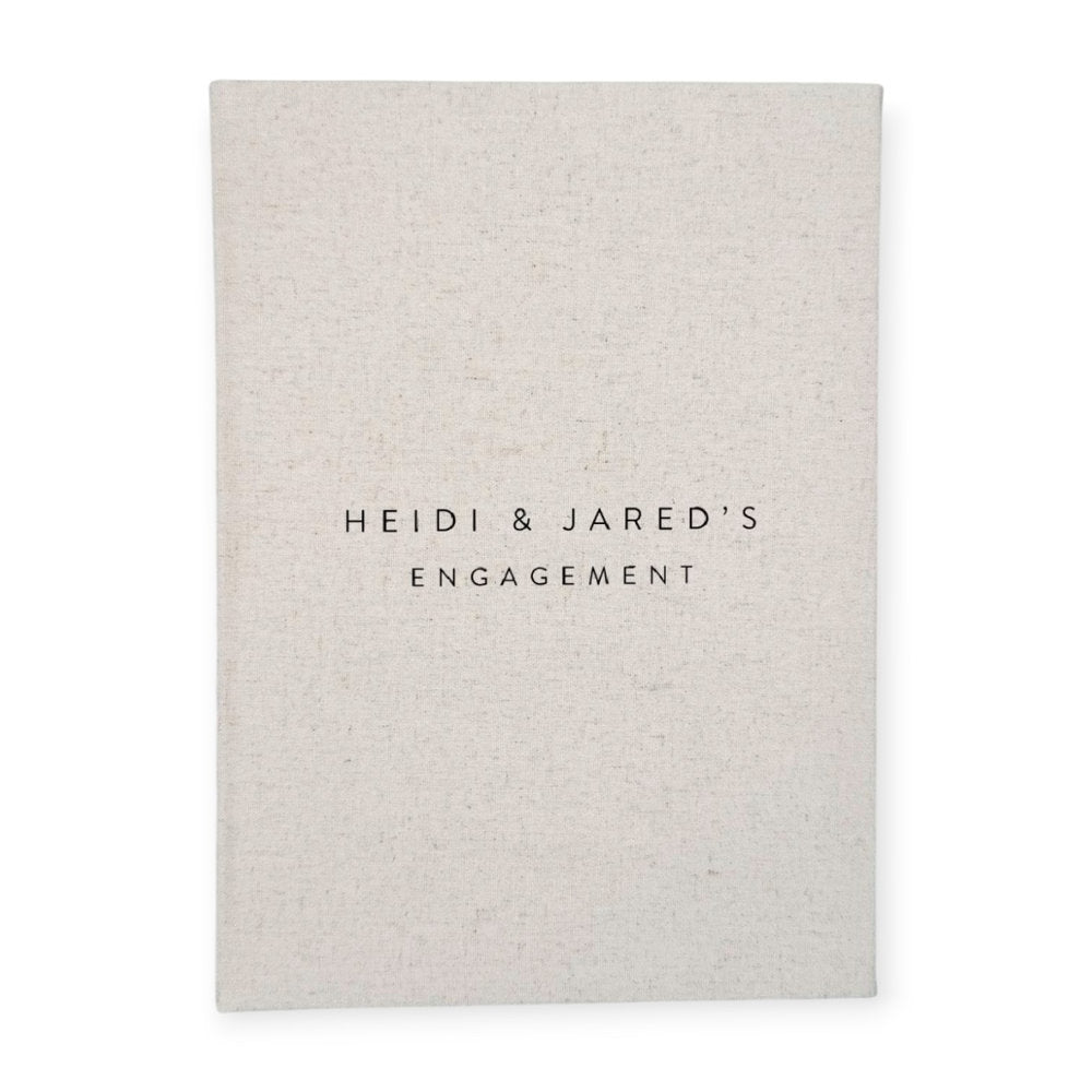 Engagement Guest Book Bound in Sand Linen
