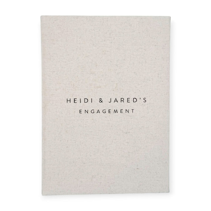 Engagement Guest Book Bound in Sand Linen