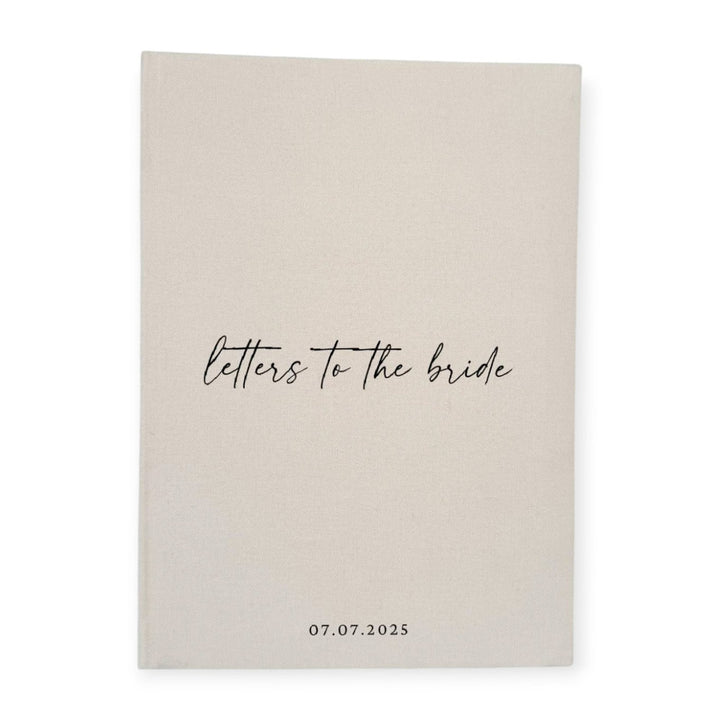 Personalised Letters to the Bride Book Almond Linen Cover