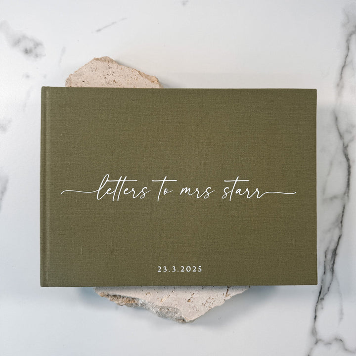 Letters to the Bride Book Green Linen Cover