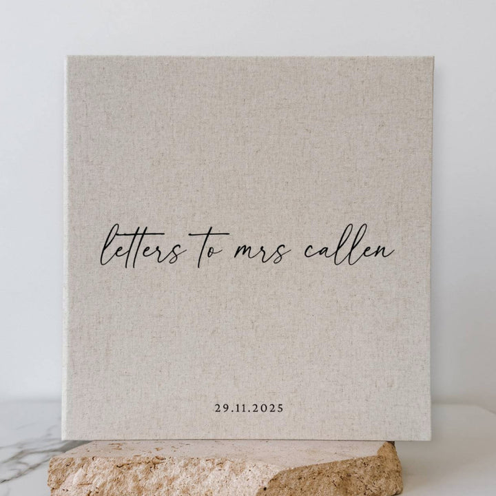 Personalised Letters to the Bride Album Self-Adhesive Ivory Linen