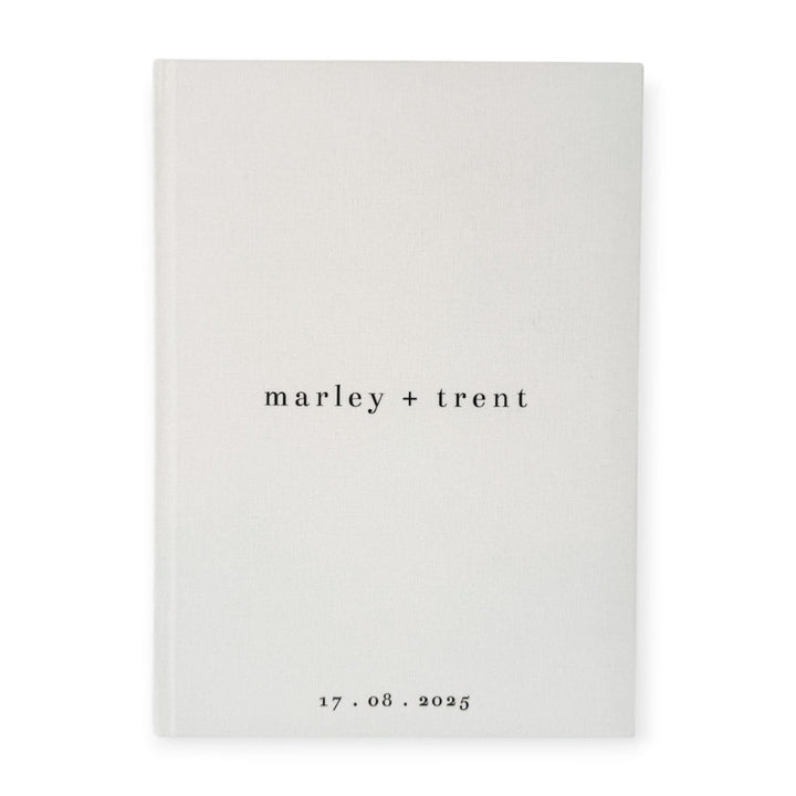 Guest Book for Wedding Guests Ivory Linen