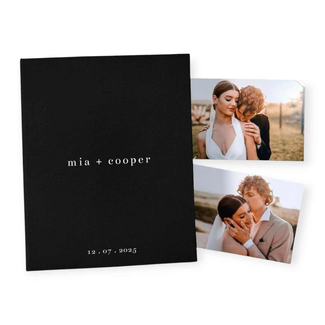 Classic Wedding Photo Album Sand Linen Cover