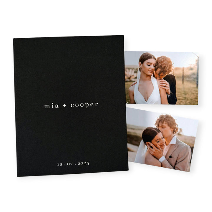 Classic Wedding Photo Album Sand Linen Cover