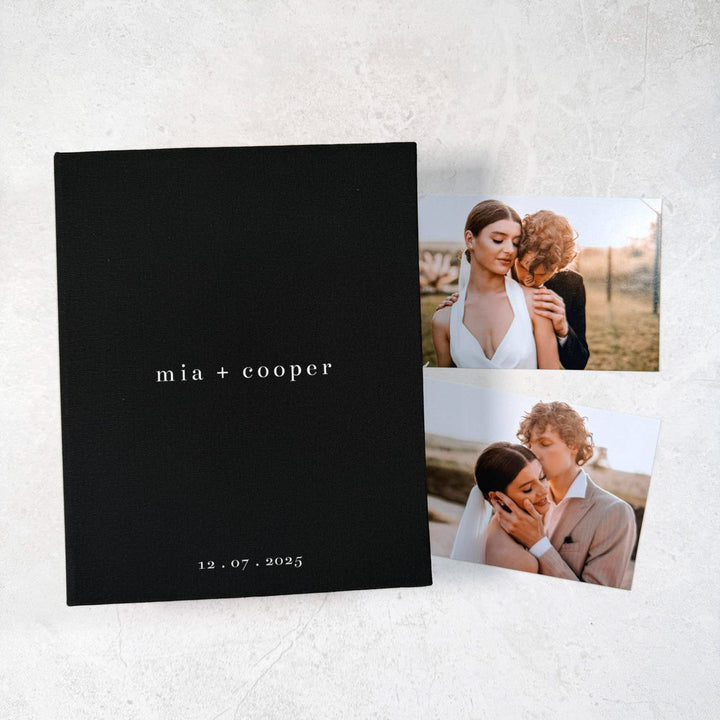 Classic Wedding Photo Album Sand Linen Cover