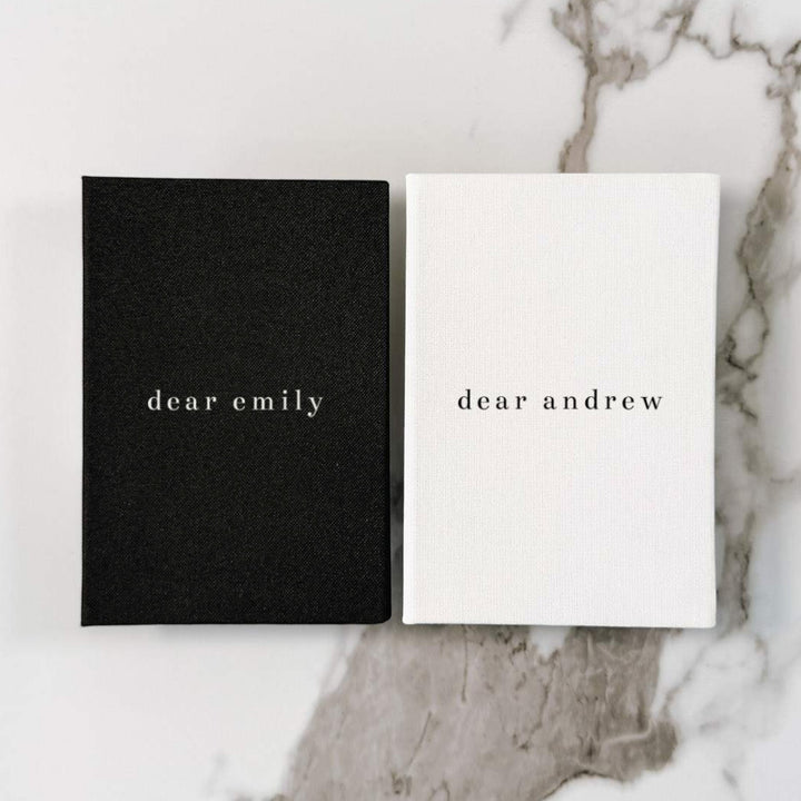 His and hers wedding vow books