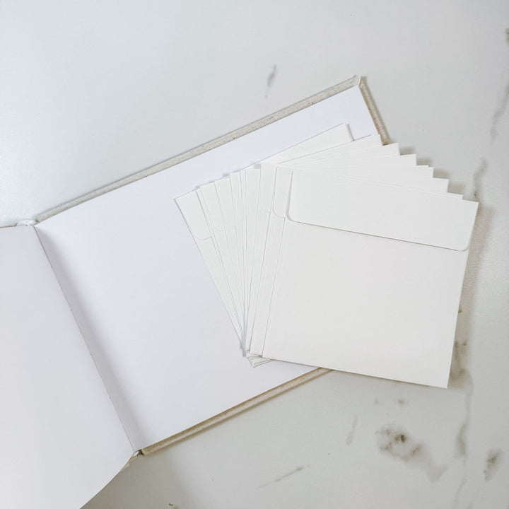 Blank White Stick In Envelopes For Guest Books